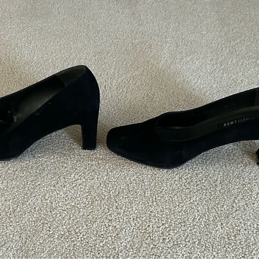 Stuart Weitzman black suede pumps